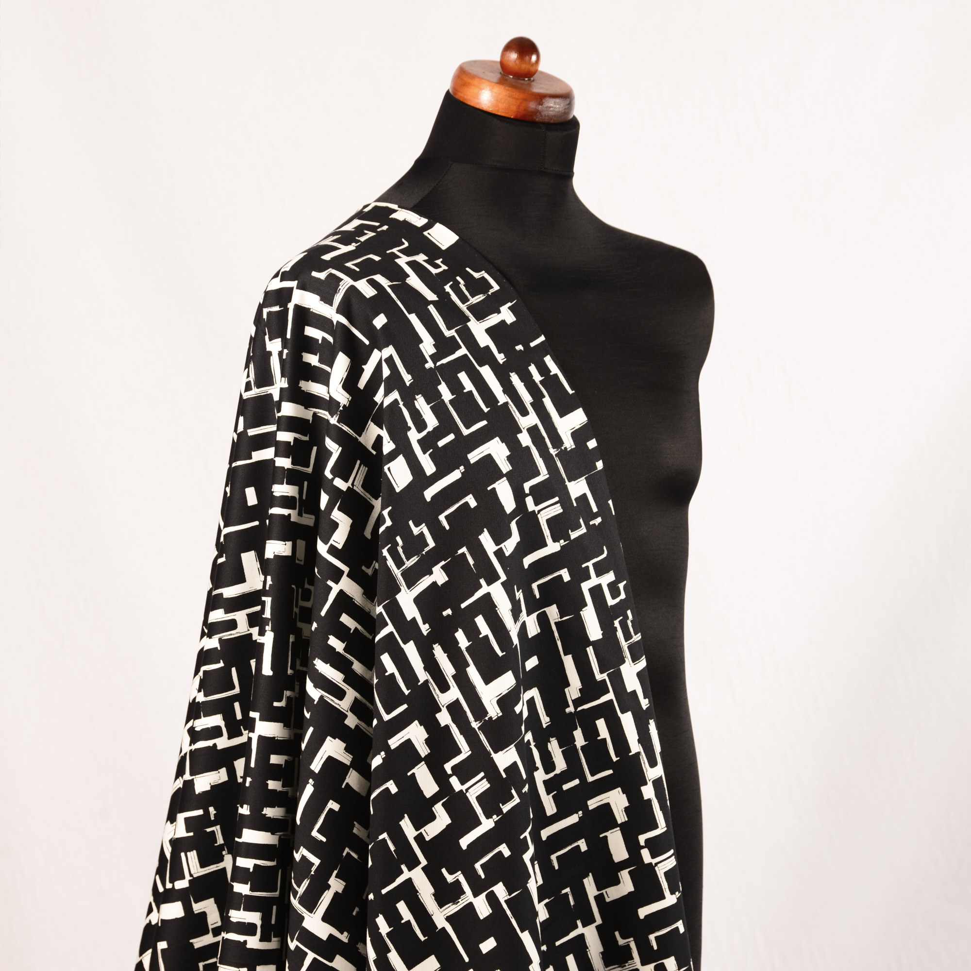 Ethno black and white - Baumwollstretch Ethno black and white - Baumwollstretch